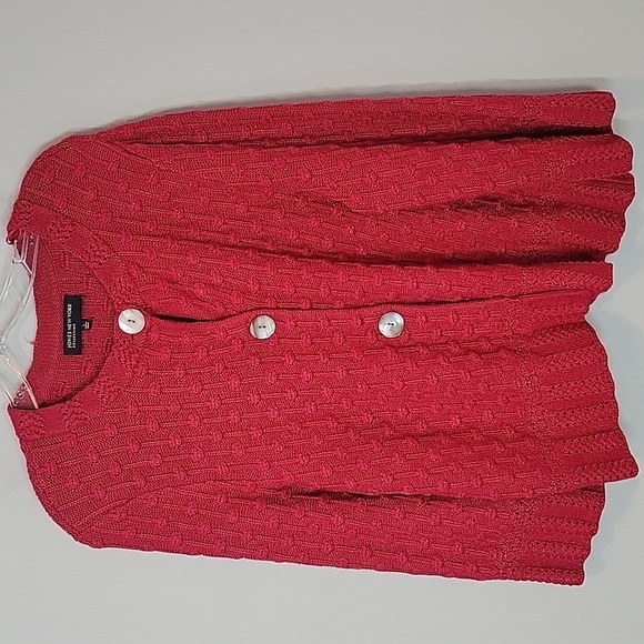 Veste En Laine Jones New York - Taille 16W - Rouge - Occasion Très Bon état